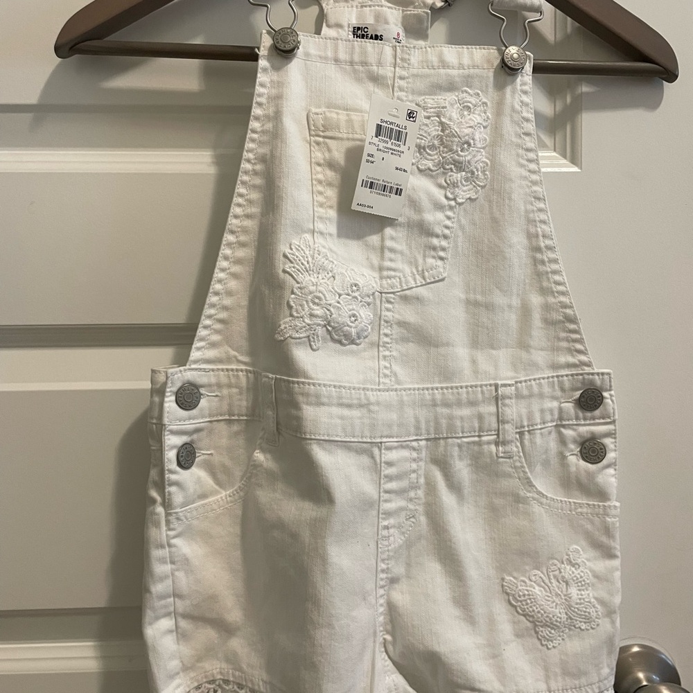 Epic Threads White Floral Kids Overalls